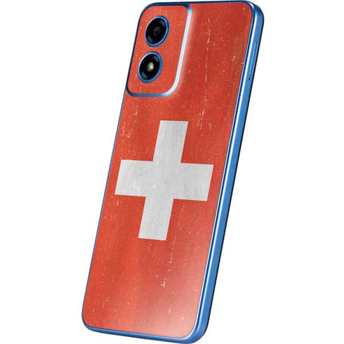 Switzerland Flag Distressed Moto G Play 4G (2024) Skin